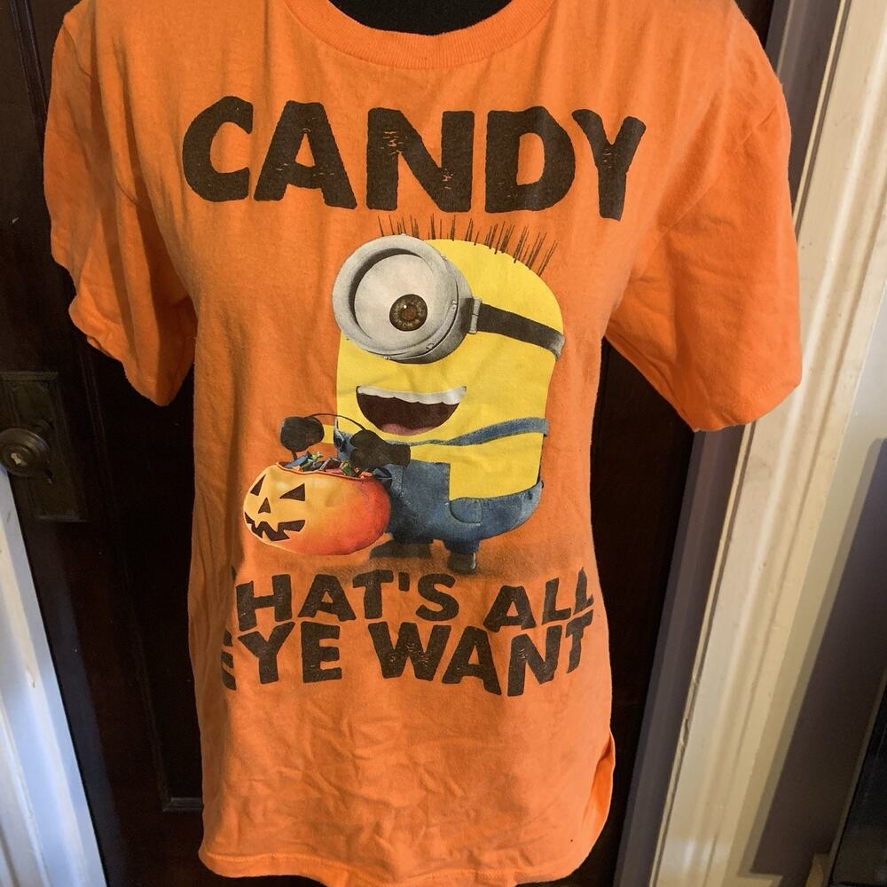 Halloween Boys Minions T-Shirt Candy That's All Eye Want XL - Picture 2 of 7